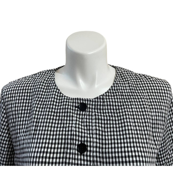 Norm Thompson‎ Womens Button Down Blazer Jacket Checked Lightweight Size XL - Picture 2 of 9